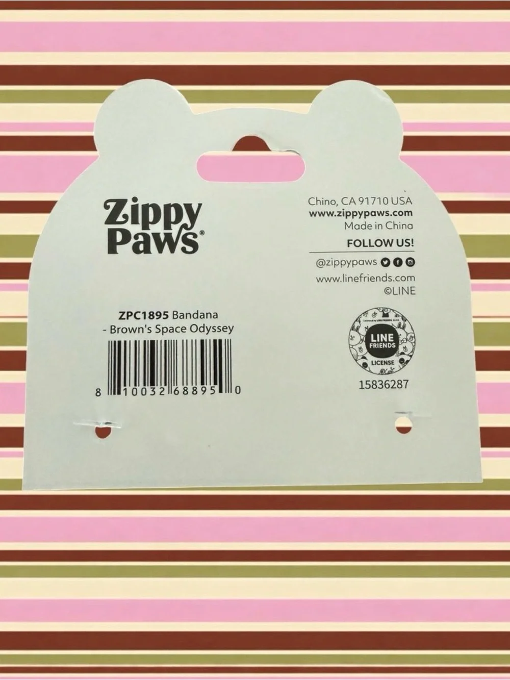 Zippy Paws Bandana for Dogs Line Friends Bear Brown's Space Odyssey